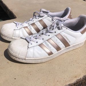 Adidas superstar rose gold sneakers